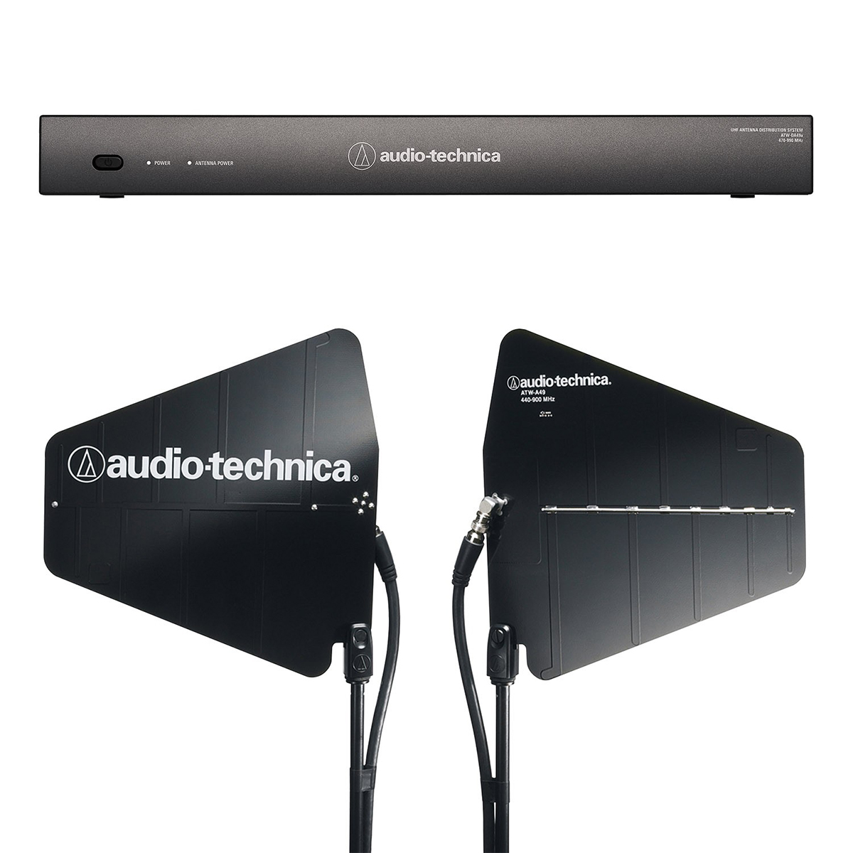 Audio-Technica ATW-DA49A 4-Way UHF Wideband Antenna Combiner Distribution Set