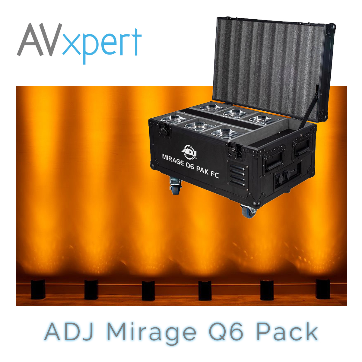 ADJ Mirage Q6 PAK - Set of 6 Uplighters in Drop-In Charging Case