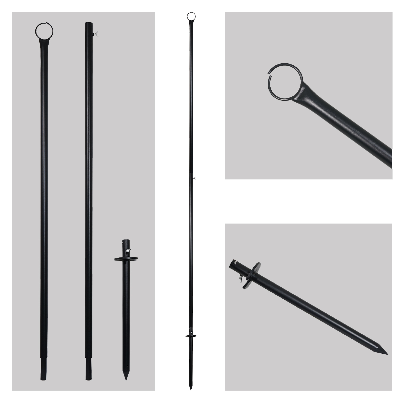 Festoon / Fairy Lighting Crook Pole 3.6m Heavy Duty