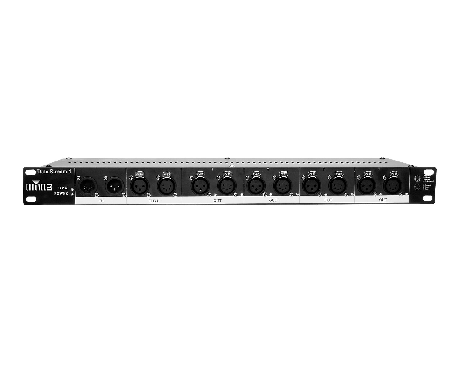 Chauvet Data Stream 4 DMX Splitter 4-Way Rack Mount 1U