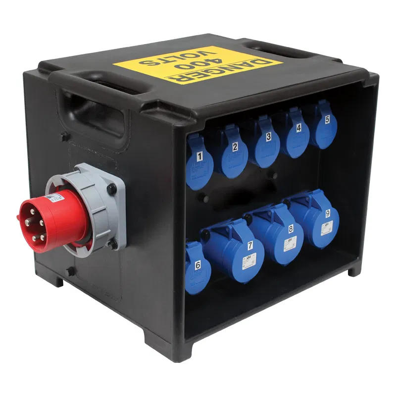 PCE MERZ 63A 3P RCBO Main Distribution Unit (MDU) with 3 x 32A 1ph and 6 x 16A 1ph Out