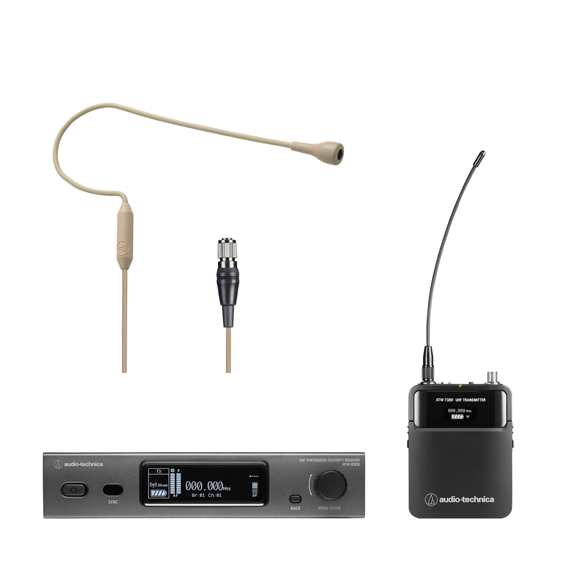Audio Technica ATW-3211 PRO92 Wireless Earhook Mic Set - Beige (CH38)