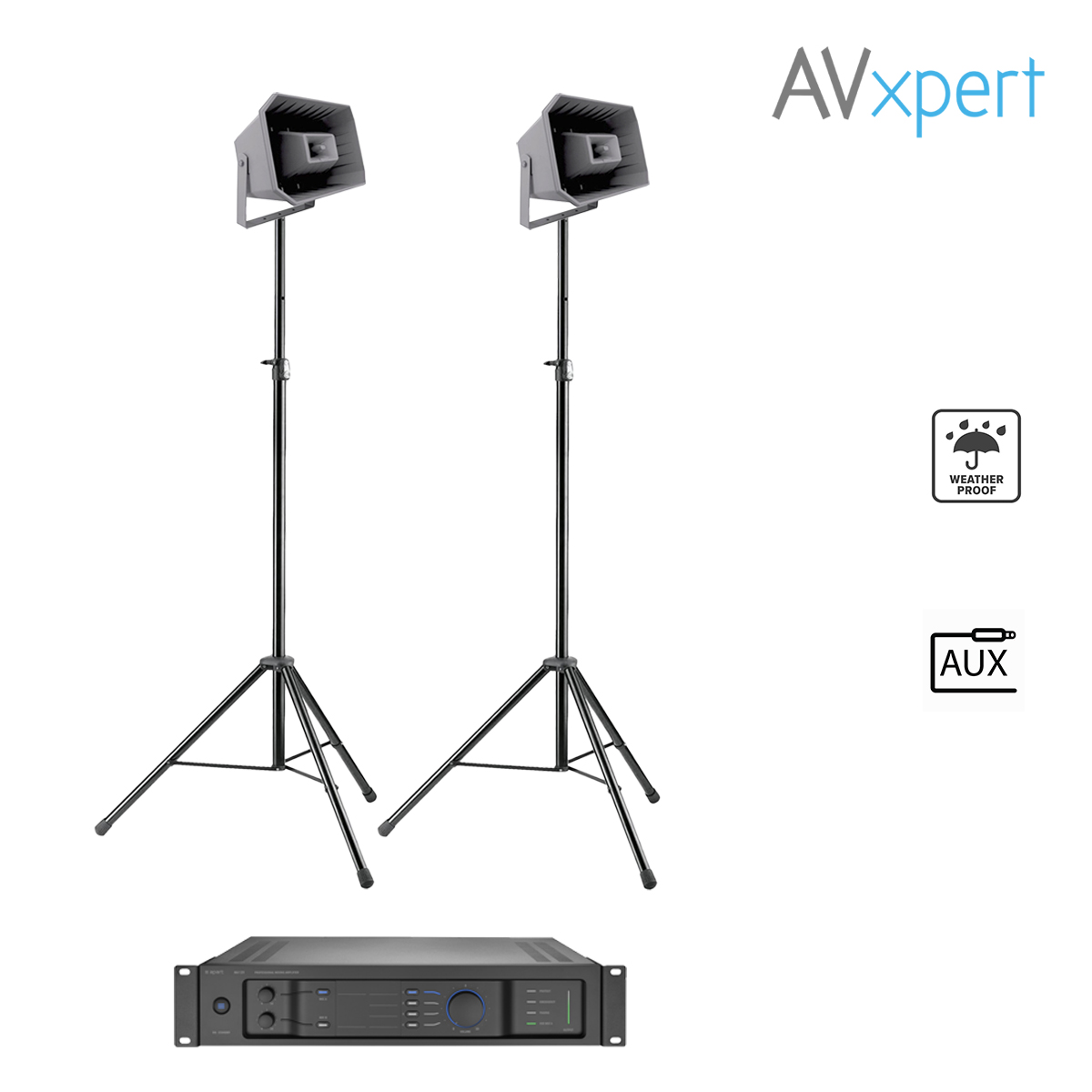 MPLT62-G 2-Way 100V Line Horn 2-Speaker Sound System