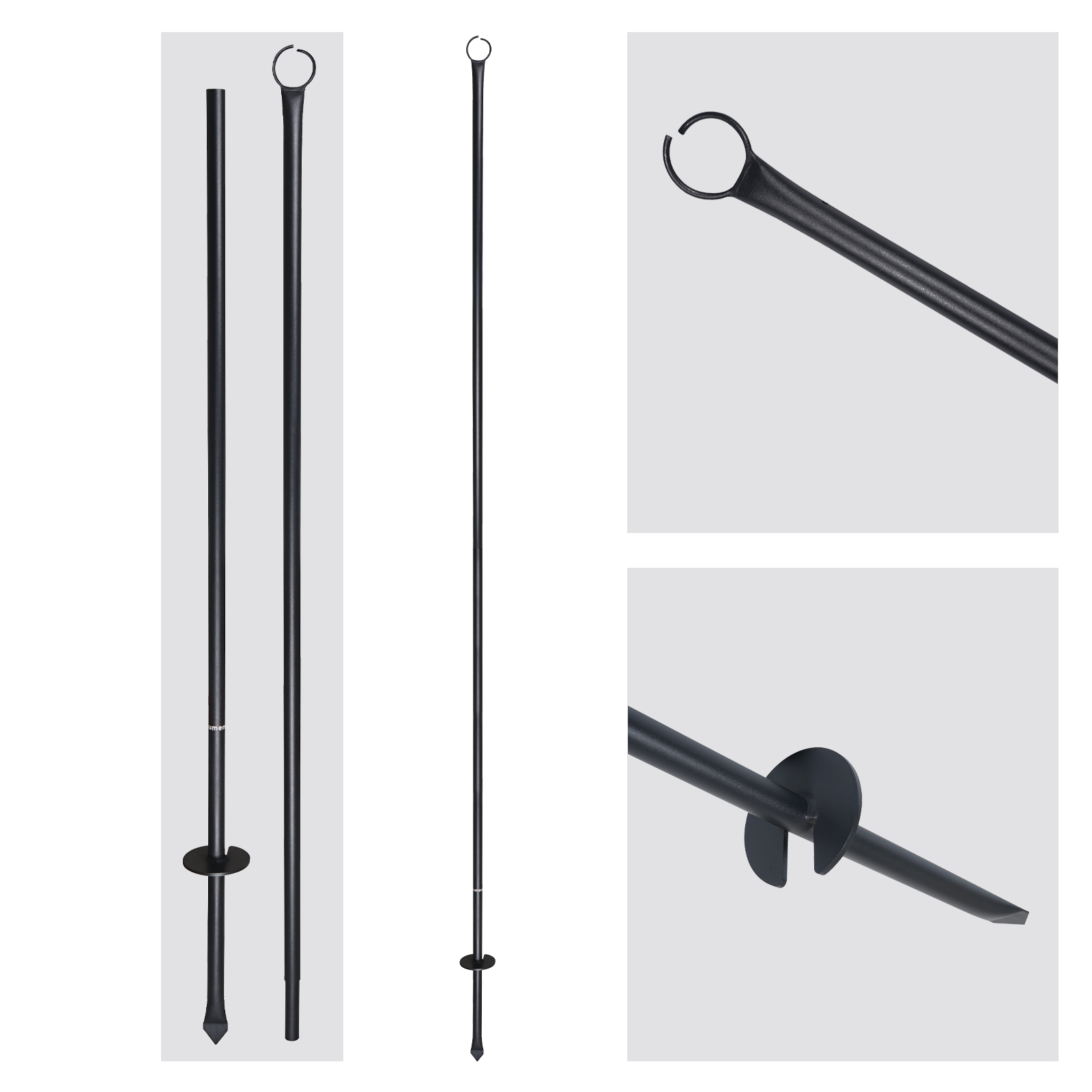 Festoon / Fairy Lighting Crook Pole 2.75m Heavy Duty