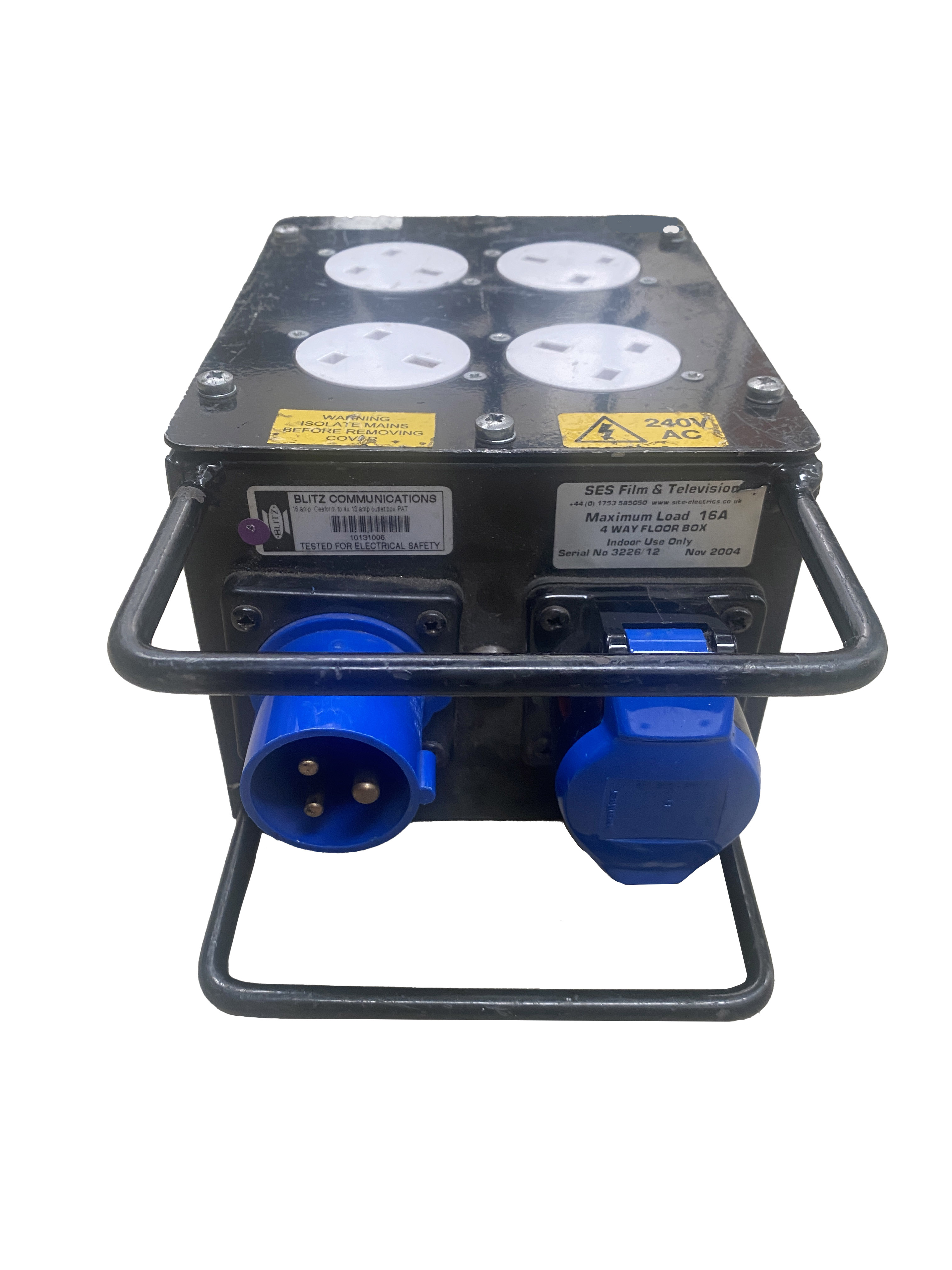 16A 1ph In and Out to 4x 13A Power Distro Box