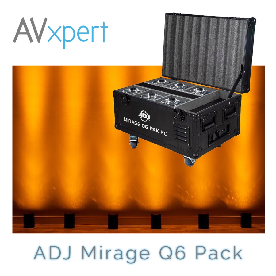 ADJ Mirage Q6 PAK - Set of 6 Uplighters in Drop-In Charging Case